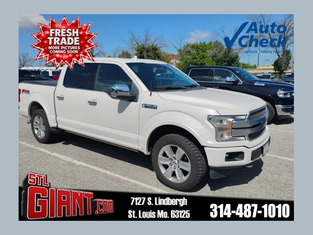 White Platinum Clearcoat Metallic 2018 Ford F-150 Pickup Truck Four-Wheel Drive Automatic