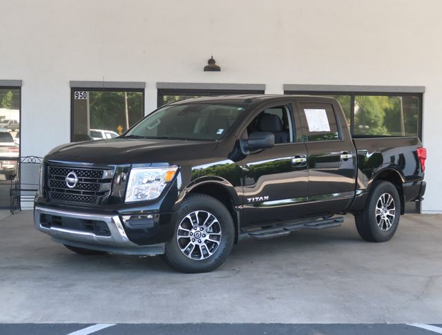 Super Black 2021 Nissan Titan Pickup Truck Four-Wheel Drive 9-Speed Automatic