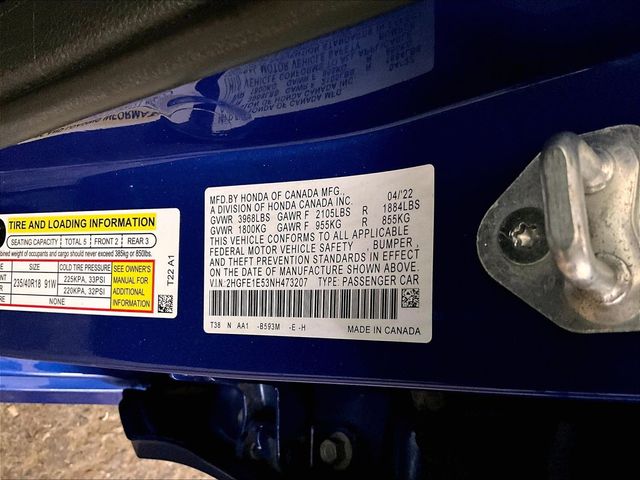 2022 Honda Civic Si Blue at Rochrich Mazda