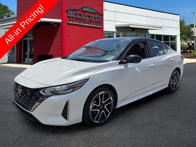 Aspen White/Super Black 2025 Nissan Sentra Sedan Front-Wheel Drive Continuously Variable Transmission