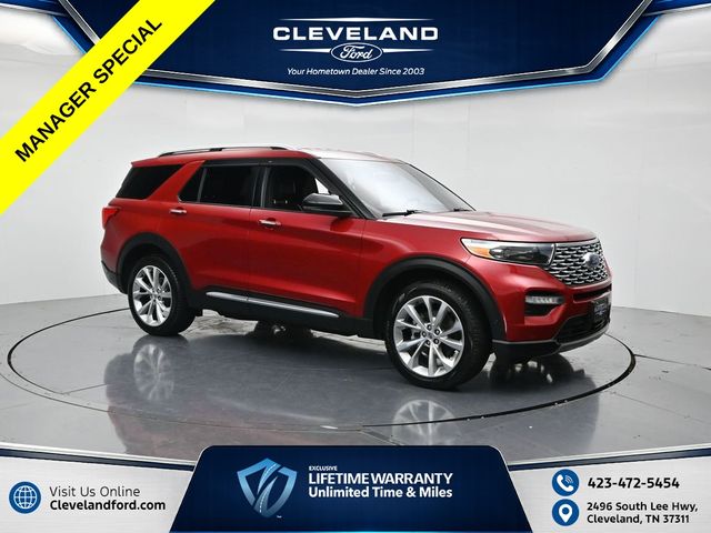 Red Metallic 2021 Ford Explorer SUV / Crossover All-Wheel Drive Automatic