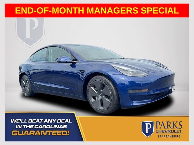 Deep Blue Metallic 2023 Tesla Model 3 Sedan Rear-Wheel Drive 1-Speed Automatic