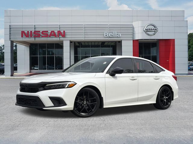 White 2022 Honda Civic Sport FWD Sedan Front-Wheel Drive Continuously Variable Transmission