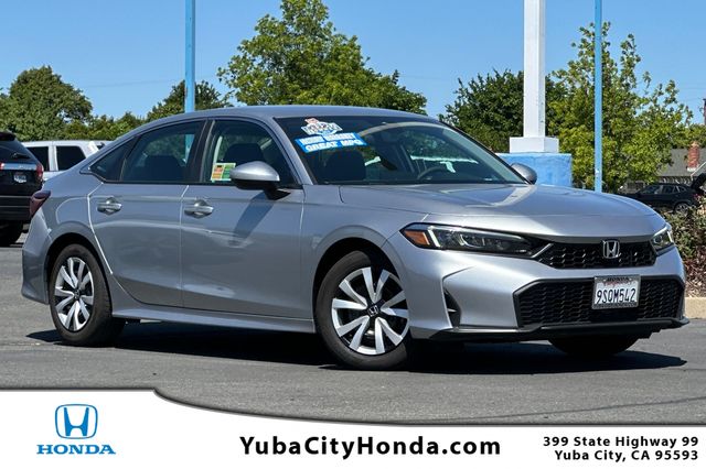 Solar Silver Metallic 2025 Honda Civic LX FWD Sedan Front-Wheel Drive Continuously Variable Transmission