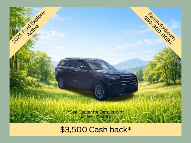 Agate Black Metallic 2026 Ford Explorer Active AWD SUV / Crossover All-Wheel Drive Automatic