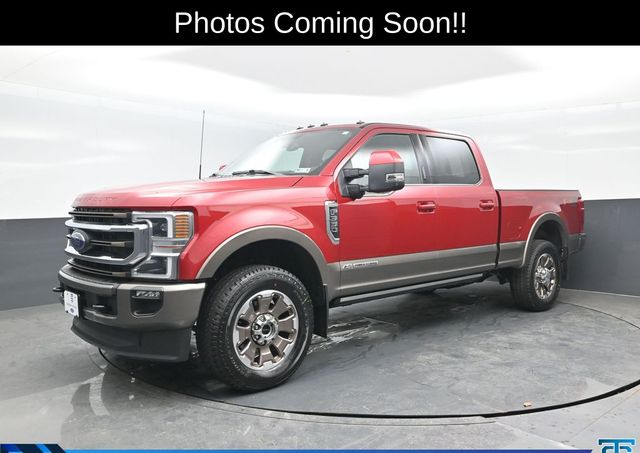 Red 2022 Ford F-350 Super Duty King Ranch Crew Cab 4WD Pickup Truck Four-Wheel Drive Automatic