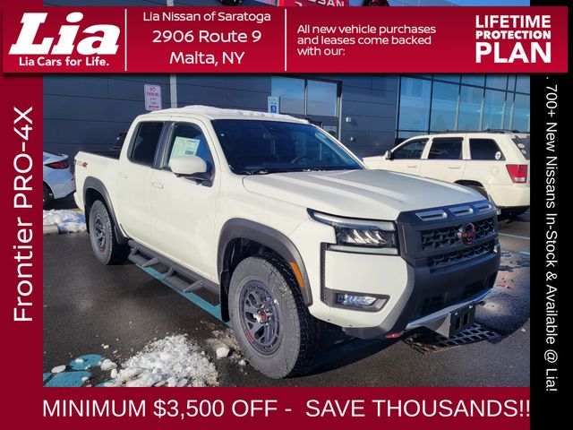 Glacier White 2026 Nissan Frontier PRO-4X Crew Cab 4WD Pickup Truck Four-Wheel Drive 9-Speed Automatic Overdrive