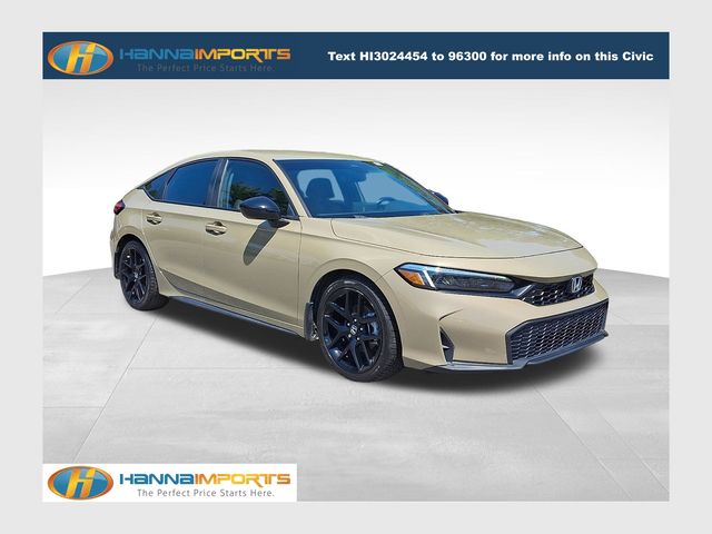 Sand Dune Pearl 2025 Honda Civic Hatchback Sport FWD Hatchback Front-Wheel Drive Continuously Variable Transmission