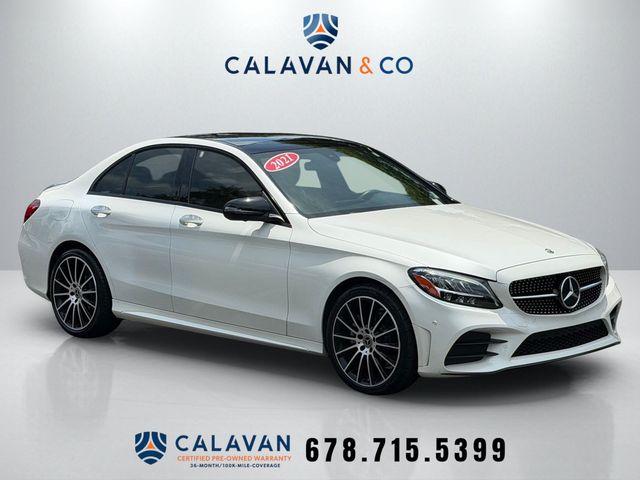 White 2021 Mercedes-Benz C-Class Sedan All-Wheel Drive 9-Speed Automatic