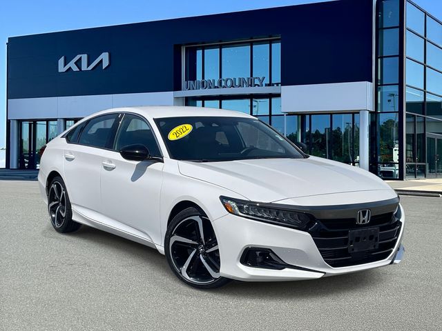 Platinum White 2022 Honda Accord Sport FWD Sedan Front-Wheel Drive Continuously Variable Transmission