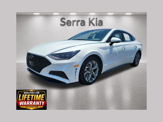 Serenity White 2023 Hyundai Sonata Sedan Front-Wheel Drive 8-Speed Automatic