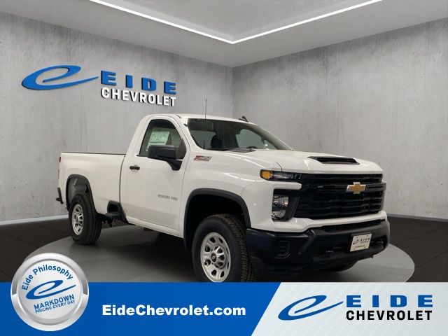 Summit White 2025 Chevrolet Silverado 2500HD Work Truck Regular Cab LB 4WD Pickup Truck Four-Wheel Drive Automatic