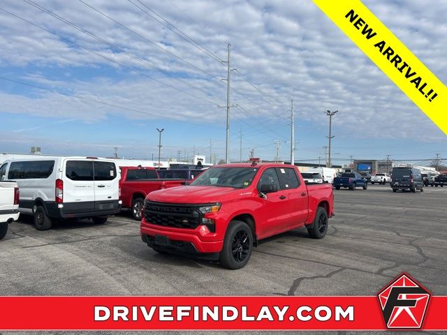 Red 2024 Chevrolet Silverado 1500 Custom Crew Cab 4WD Pickup Truck Four-Wheel Drive 8-Speed Automatic