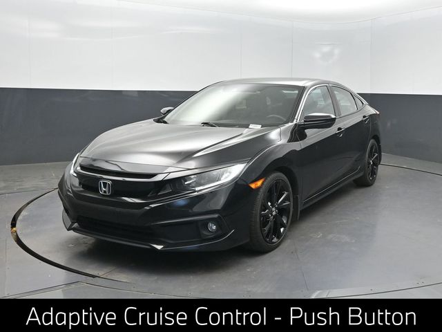 Black 2021 Honda Civic Sport FWD Sedan Front-Wheel Drive Continuously Variable Transmission