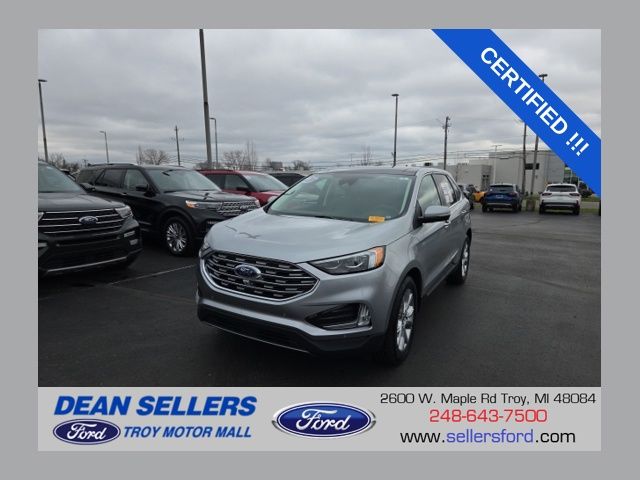 Iconic Silver Metallic 2023 Ford Edge Titanium AWD SUV / Crossover All-Wheel Drive 8-Speed Automatic