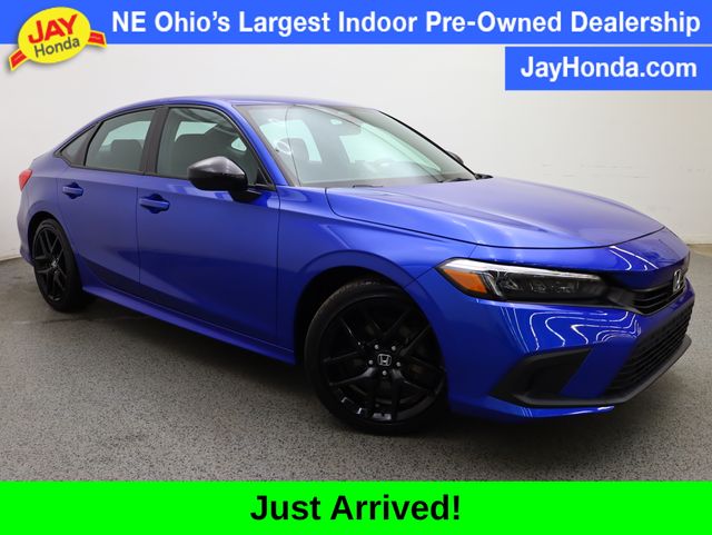 Aegean Blue Metallic 2023 Honda Civic Sport FWD Sedan Front-Wheel Drive Continuously Variable Transmission