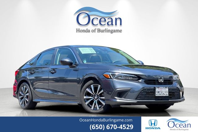 Meteorite Gray Metallic 2024 Honda Civic Sedan Front-Wheel Drive Continuously Variable Transmission