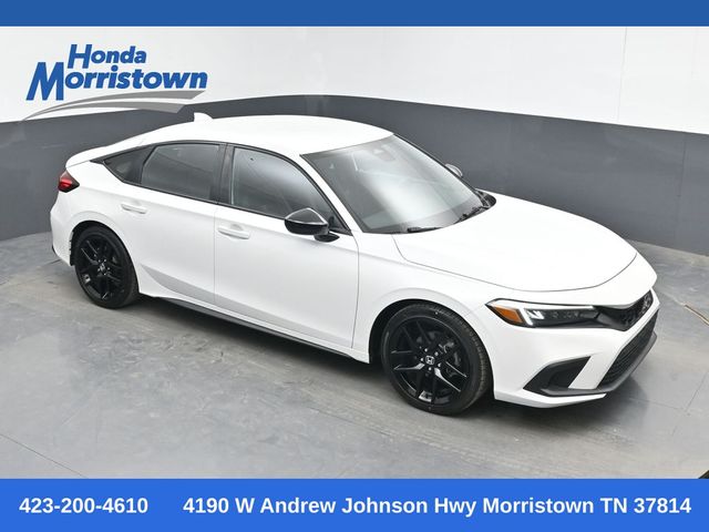 Platinum White 2023 Honda Civic Hatchback Sport FWD Hatchback Front-Wheel Drive Continuously Variable Transmission