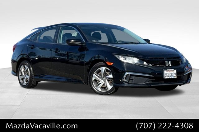 Black 2019 Honda Civic LX FWD Sedan Front-Wheel Drive Continuously Variable Transmission
