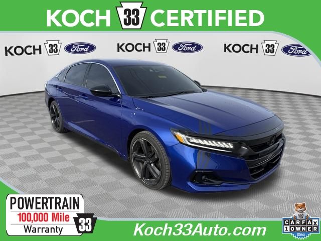 Blue 2021 Honda Accord Sport Special Edition FWD Sedan Front-Wheel Drive Continuously Variable Transmission