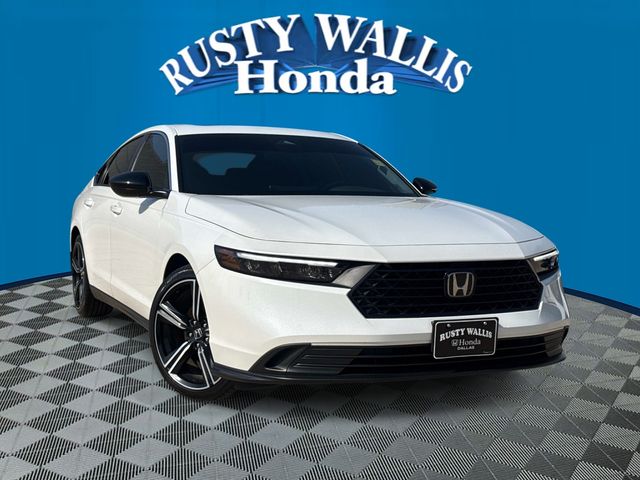 Platinum White Pearl 2024 Honda Accord Hybrid Sedan Front-Wheel Drive Continuously Variable Transmission