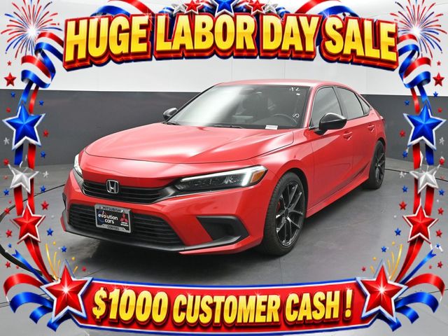 Red 2023 Honda Civic Sedan Front-Wheel Drive Continuously Variable Transmission