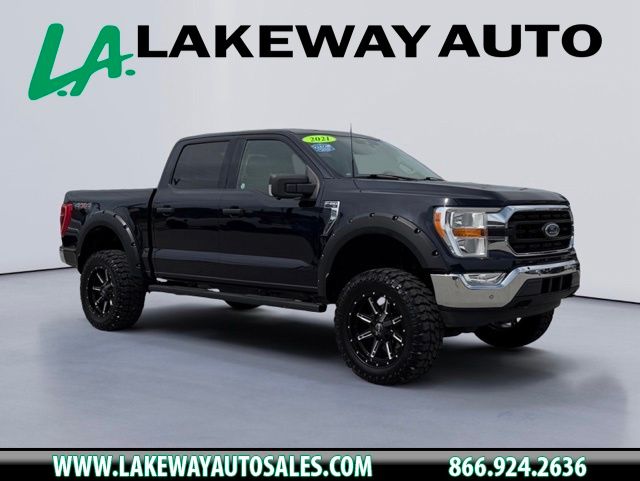 Blue 2021 Ford F-150 Pickup Truck Four-Wheel Drive Automatic