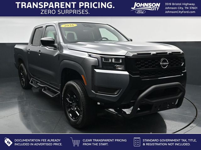 Gray (Gun Metallic) 2026 Nissan Frontier SV Crew Cab 4WD Pickup Truck Four-Wheel Drive 9-Speed Automatic Overdrive