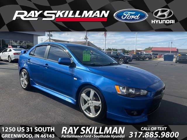 Blue 2010 Mitsubishi Lancer Sedan Front-Wheel Drive Continuously Variable Transmission