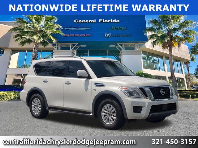 Pearl White Tricoat 2020 Nissan Armada SV RWD SUV / Crossover 4X2 7-Speed Automatic