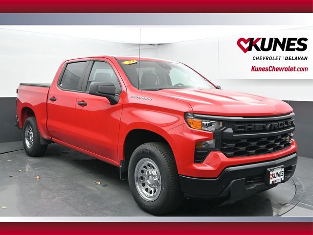 Red Hot 2023 Chevrolet Silverado 1500 Work Truck Crew Cab 4WD Pickup Truck Four-Wheel Drive Automatic