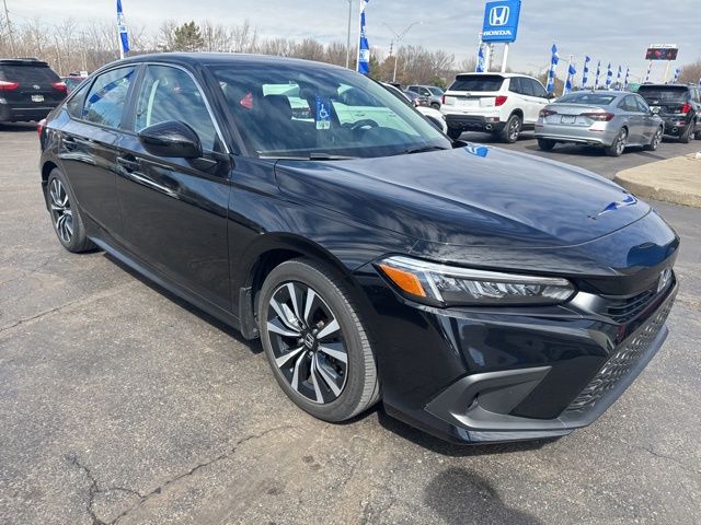 Crystal Black Pearl 2023 Honda Civic EX FWD Sedan Front-Wheel Drive Continuously Variable Transmission