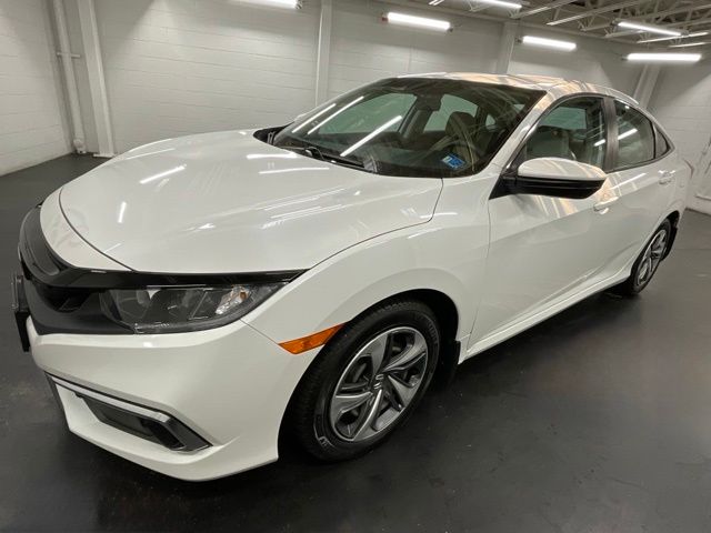 Platinum White Pearl 2021 Honda Civic Sedan Front-Wheel Drive Continuously Variable Transmission