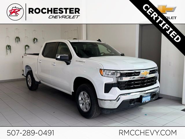 Summit White 2025 Chevrolet Silverado 1500 LT Crew Cab 4WD Pickup Truck Four-Wheel Drive Automatic