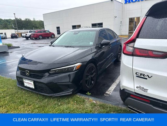Black 2024 Honda Civic Sport FWD Sedan Front-Wheel Drive Continuously Variable Transmission