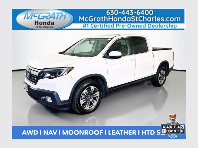 White Diamond Pearl 2019 Honda Ridgeline Pickup Truck All-Wheel Drive 6-Speed Automatic