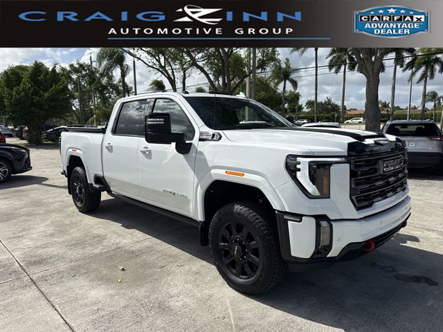 Summit White 2024 GMC Sierra 2500HD AT4 Crew Cab 4WD Pickup Truck Four-Wheel Drive Automatic