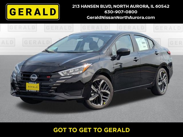 Super Black Metallic 2025 Nissan Versa SR FWD Sedan Front-Wheel Drive Continuously Variable Transmission