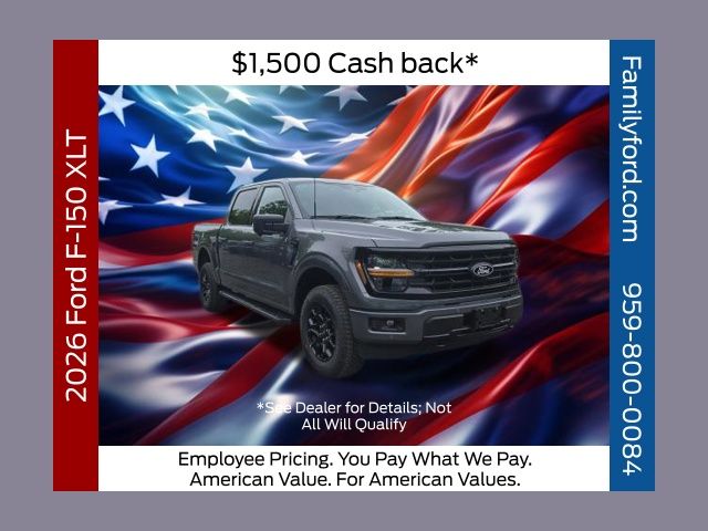Carbonized Gray Metallic 2026 Ford F-150 XLT SuperCrew 4WD Pickup Truck Four-Wheel Drive Automatic