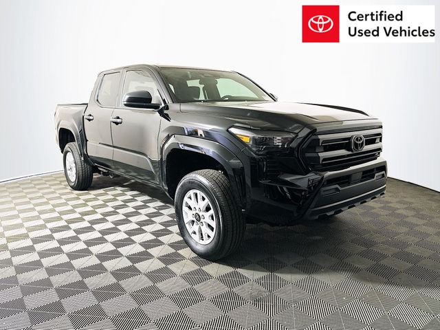 Black 2025 Toyota Tacoma SR Double Cab 4WD Pickup Truck Four-Wheel Drive 8-Speed Automatic