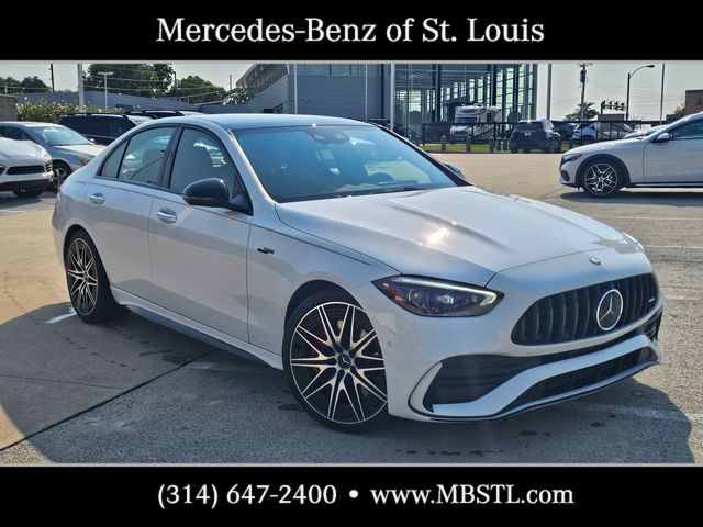 MANUFAKTUR Moonlight White Metallic 2025 Mercedes-Benz C-Class Sedan All-Wheel Drive 9-Speed Automatic