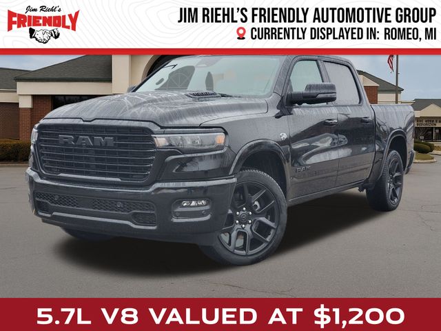 Diamond Black Crystal Pearlcoat 2026 RAM 1500 Laramie Crew Cab 4WD Pickup Truck Four-Wheel Drive 8-Speed Automatic