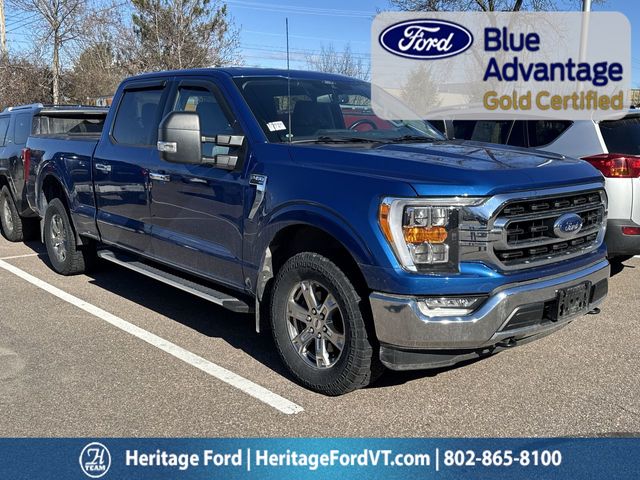 Blue Metallic 2022 Ford F-150 XLT SuperCrew 4WD Pickup Truck Four-Wheel Drive Automatic