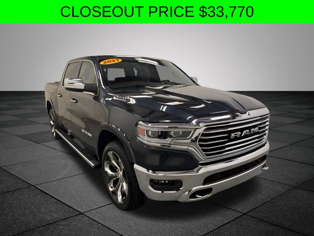 Gray (Maximum Steel Metallic Clearcoat) 2021 RAM 1500 Pickup Truck Four-Wheel Drive 8-Speed Automatic