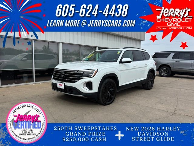 Pure White 2024 Volkswagen Atlas SE 4Motion AWD with Technology SUV / Crossover All-Wheel Drive 8-Speed Automatic