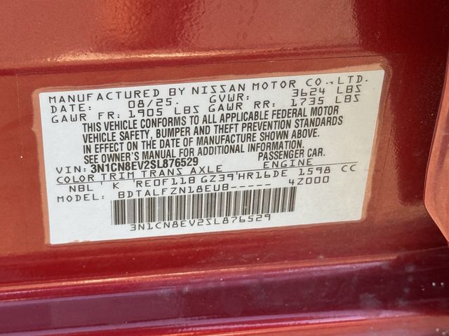 2025 Nissan Versa 1.6 SV Red at Bravo Nissan