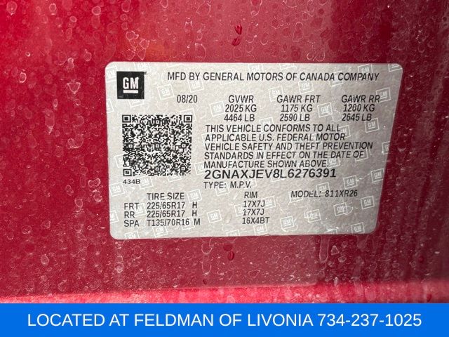 Used 2020 Chevrolet Equinox For Sale in Livonia, MI