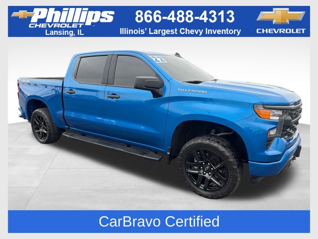 Glacier Blue Metallic 2022 Chevrolet Silverado 1500 Pickup Truck Four-Wheel Drive 8-Speed Automatic