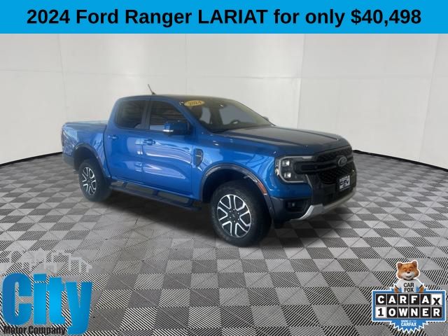 Blue Metallic 2024 Ford Ranger Pickup Truck Four-Wheel Drive Automatic
