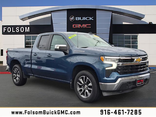 Lakeshore Blue Metallic 2024 Chevrolet Silverado 1500 LT Double Cab 4WD Pickup Truck Four-Wheel Drive 8-Speed Automatic